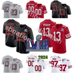 Brock Purdy niners voetbalshirt San Franciscos 49eres Christian McCaffrey George Kittle Deebo Samuel Nick Bosa Kyle Juszczyk Elijah Mitchell Brandon Aiyuk