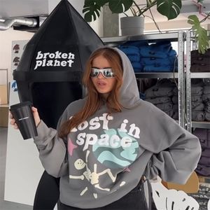 Broken Planet sweatshirt ster in dezelfde stijl met schuimprint Europese en Amerikaanse straat hiphop casual vest met capuchon voor heren en dames