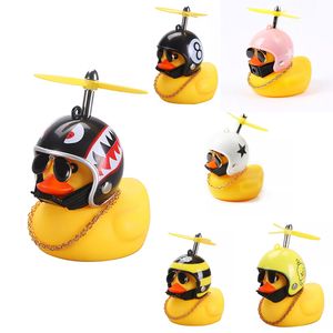 Broken Wind Rubber Duck With Helmet Pendant Duck Road Bike Motor Helmet Riding Bicycle Accessories Car Decoration Goods Gift