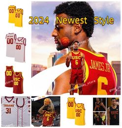 Bronny James Jr. USC Basketball Jersey Arrineten Page Isaiah Collier 13 Brandon Gardner 12 Plow 5 Boogie Ellis USC Trojans Jerseys cosidos personalizados 2024