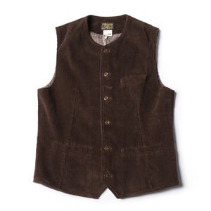 Bronson 1910s Français Workwear Corduroy Vest Vintage Hunting Field Gilet Cordons 201126