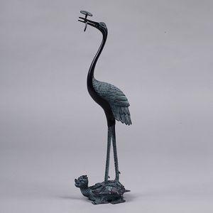 Bronze, antike Dekoration, langer Schildkrötenkranich, 60 Ganoderma-Kranich, chinesisches Retro-Handwerk, Bronze-Kunstwerk