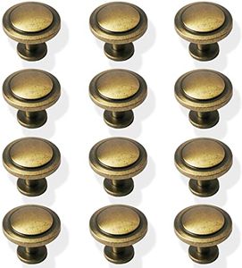 Bronze vintage dressoir knoppen 12 -pack antieke ronde kastknoppen trekt voor keuken metalen ronde lade knoppen zinklegering deurknop