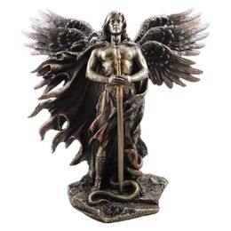 Gebronsde Seraphim Zesvleugelige Beschermengel Met Zwaard En Slang Grote Standbeeld Hars Standbeelden Woondecoratie 211229266G