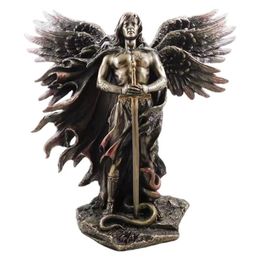 Séraphin bronzé ange gardien à Six ailes avec épée et Serpent grande Statue Statues en résine décoration de la maison 211229281k