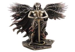 Bronzed Seraphim Sixwinged Guardian Angel met zwaard en slang Big Statue Resin beelden Home Decoratie 2112293775431