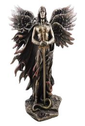 Gebronsde Seraphim Sixwinged Beschermengel Met Zwaard En Slang Groot Standbeeld Hars Standbeelden Woondecoratie 2112295541417