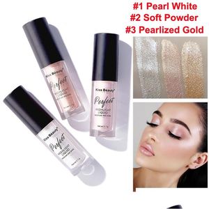 Bronzeurs Surligneurs 3D Highlight Illuminator Liquid Glow Highlighter Foundation Concealer Pour Visage Corps Maquillage Lisse Éclairer S Dhd3H