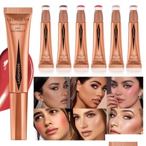 Bronzers Markeerstiften Gemakkelijke gezichtscontourmake-upcrème Beauty Wand Markeerstift Blush en lichtgewicht Langdurig mengbaar Superzijde Dhwm8