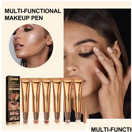 Bronzeurs Surligneurs Eelhoe Correcteur Stick et Mti-Fonctionnel Maquillage Stylo Contour Beauté Baguette Liquide Contour du Visage Avec Coussin Otcoq