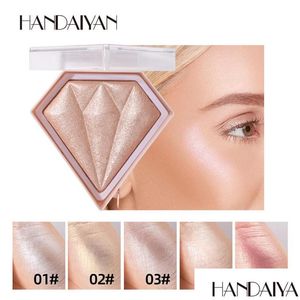 Bronzers Highlighters Handaiyan Make -up Highlighter Facial Palet Face Contour Shimmer Powder Body Base Illuminator Hoogtepunt COSM DH67K
