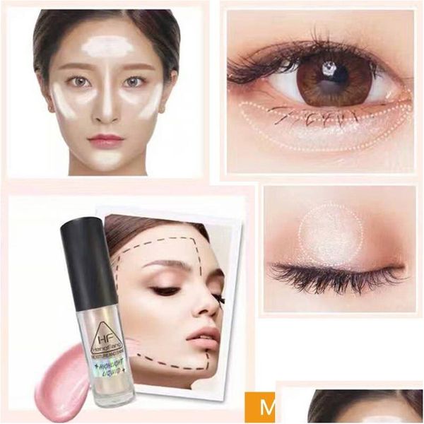 Bronceadores Resaltadores Heng Fang Gusano de seda Iluminar Resaltador líquido Humedad Brillo Maquillaje para rostro y ojos Contorno Maquillaje Gota DHCSL