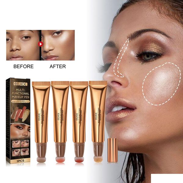 Bronzeurs Surligneurs Mti Maquillage fonctionnel Corps Surligneur Stylo Glitter Contouring Bronzer Pour Visage Shimmer Poudre Texture Crémeuse Dhwym