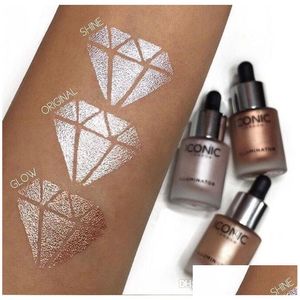 Bronzers Highlighters NIEUWE ARRIAL IC LONDEN Illuminator Liquid in Shine Original Glow 3 Color Face Make Up Highlighter Drop Lever DHJ3F