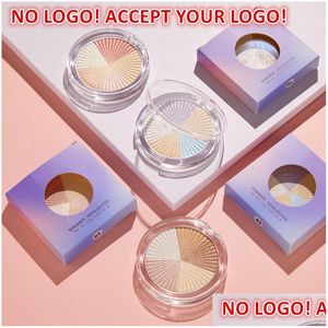 Bronzeurs Surligneurs No Brand Shimmer Surligneurs Poudre Glitter Palette Ombre Facial Bronzer Haute Brillance Illuminateur Glow Face Co Dh8Pd