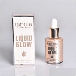 Bronzers Highlighters PartyQueen Liquid Highlighter Facial Make -up Face Contour Shimmer Powder Base Illuminator Hoogtepunt Lang laatste Dhjaw