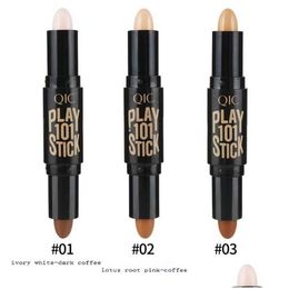 Bronzers Highlighters Qic Highlighter Contorno Stick Play 101 Contourbar Waterdichte Brighten Concealer Make -up Face -up Face Pen Drop del Dhwpo