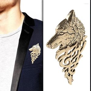 Broches 1 pièce charmant Vintage hommes Punk loup Badge broche épinglette chemise costume collier bijoux cadeau pour vêtements d'été joli