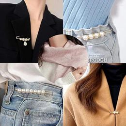 Broches 10 PCS Fashion Pearl Broche Sweater Shawl Clip Taille Pants Extender Veiligheidspennen voor vrouwen kleding Rok