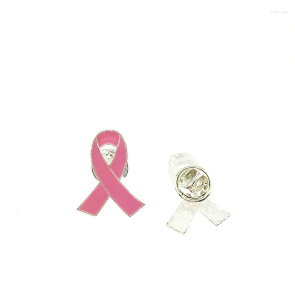 Broches 100 Uds. Por lote 28mm cinta esmaltada rosa broche para concientización sobre el cáncer de mama