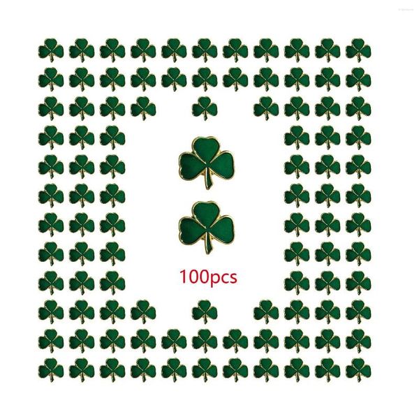 Broches 100pcs / beaucoup de la Saint-Patrick's Day Clover Pin Brooch Favors Pins à trois feuilles Cadeaux de vacances irlandais