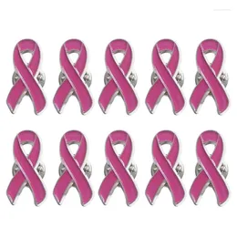 Broches 10pcs ruban rose en émail cancers de secours