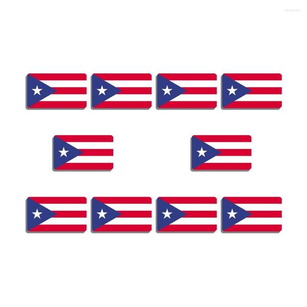 Broches 10 unids/set broche con forma de bandera de Puerto Rico Pin nacional acrílico para mochilas sombrero bolsa ropa insignia patriótica