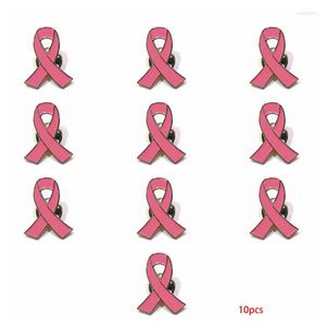 Broches 10 pièces/ensemble bijoux pour femmes émail rose ruban broche broches survivant sensibilisation au Cancer du sein espoir revers boutons Badges