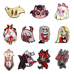 Broches 11 stijlen anime Charlie el Hazbinel Alastor email pins schurk helluva bosss broche cosplay badge sieraden backpack cadeau