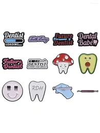 Brooches 12 Pieces Of Children's Creative Cartoon Teeth Care Series Design Daily Matching Clothes Bags And Metal Badges