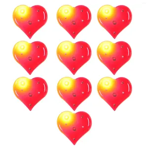Broches 12 piezas Corazón LED Broche Pin Día de San Valentín Amor Luz Insignia Boda Intermitente Fiesta Favores Regalos (Rojo)