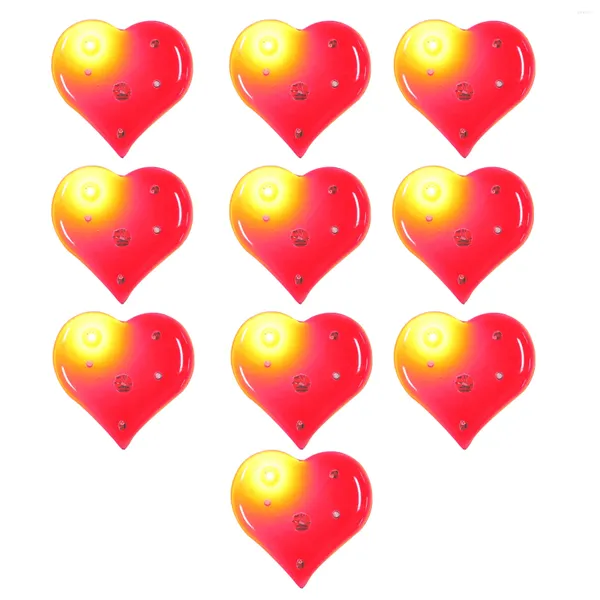 Broches 12pcs coeur LED Brooch broche Saint Valentin Day Love Badge Wedding Party Favors Cadeaux (rouge)