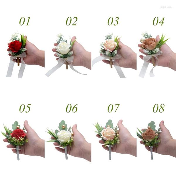 Broches 13cm 6cm Rose Corsage mariée marié mariage boutonnière fleur fête bal réunion revers broche broches cadeau