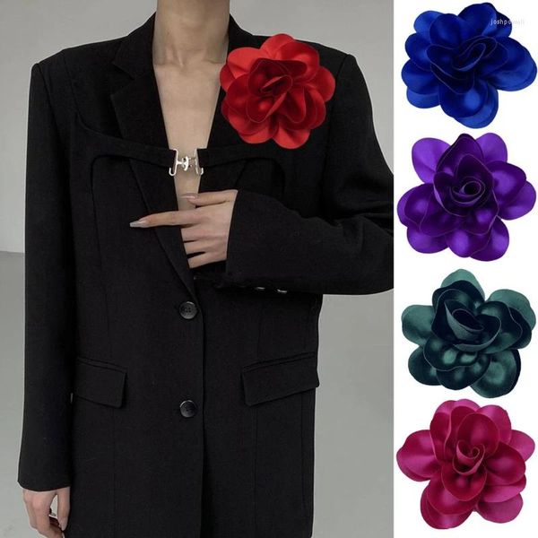 Broches 14 cm à la main grand tissu fleur broche broches pour femmes mode Corsage bijoux pull manteau Badge vêtements accessoires