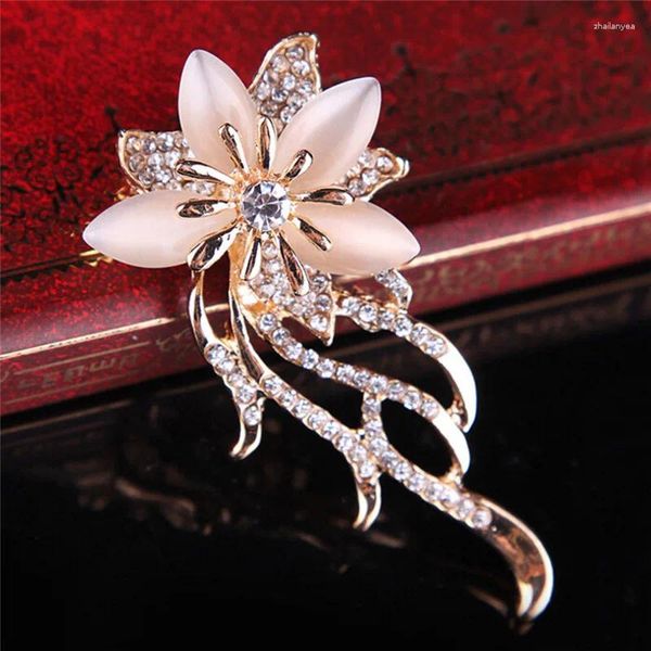 Broches 1pc à la mode opale fleur de pierre broche broche femme robe robe accessoires accessoires de bijoux de bijoux 6,5 cm / 2,6 pouces