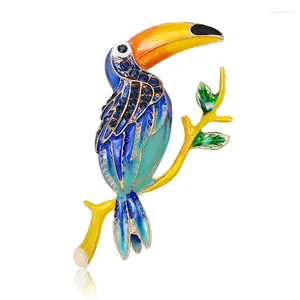 Broches 1pc vintage épingle émail rétro-perroquet oiseau pour femmes bijoux grandes ramiques broche épingles accessoires