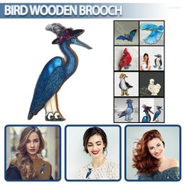 Broches 1 stks Dier Badge Houten Mode Vogel Patroon Broche Pin DIY Ambachtelijke Cartoon Sieraden Accessoires Cadeau