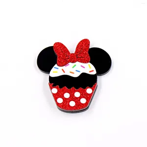 Broches (1pcs) Arrivée 2024 Gâteau mignon Broche Kids (broche de sécurité) Laser coupé la tête de souris bijoux acrylique pour bébé cadeau