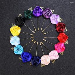 Broches 1 Uds ramillete de flores rosa roja Pin largo aguja para hombres y mujeres Brácteas una palabra insertar 100 broche a juego adornos de boda