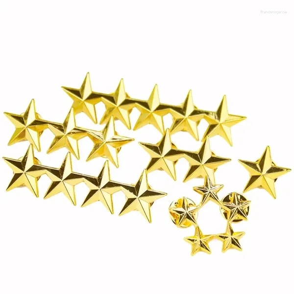 Broches 1 pièces couleur dorée pentagramme étoiles en alliage de Zinc broche en métal rang militaire épaulette cocarde Souvenir Badge bricolage uniforme bijoux broches
