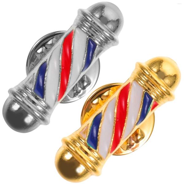 Broches 2 pcs d'émail épingles de transfert léger Broche Créative Gift For Women 3D Barber Badge Haipressser Man