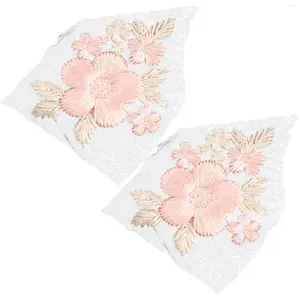 Broches 2 piezas Parches de bordado de hierro Jeans Planchado de ropa Flor Floral Apliques de encaje