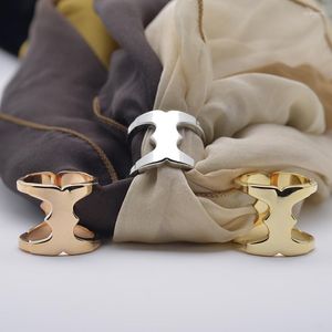 Broches en alliage de Zinc, simples et élégantes, anneau unique, écharpe en soie, boucle ronde lisse sans fil à crochet, 2022