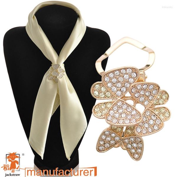 Broches 2022 broche de mariage broche à la mode écharpe en soie boucle double strass brillant papillon accessoires de robe