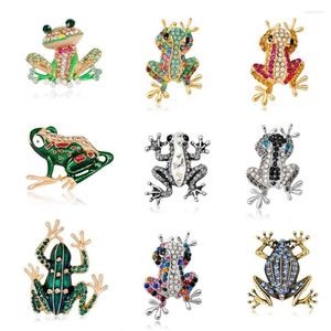 Broches 2023 mode coquille bijoux Unique émail broche métal cristal strass grenouille Broche Broche Vintage grand Animal pour les femmes