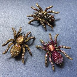 Broches araignée en strass pour femmes, bijoux de luxe de styliste, Vintage, brillant, insecte, Animal, cadeaux de fête, 2023