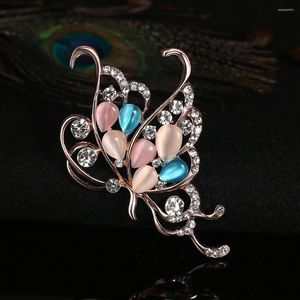 Broches 2024 Bijoux de mode Opale Crystal Righestone Butten Brooch Charch Ladies Collar Scarf Bow Knot Accessoires
