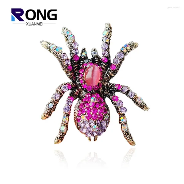 Brooches 2024 Fashion Opal Spider Spider Brooch Broch Insecte vintage pour les vêtements de fête pour femmes accessoires de pardessus