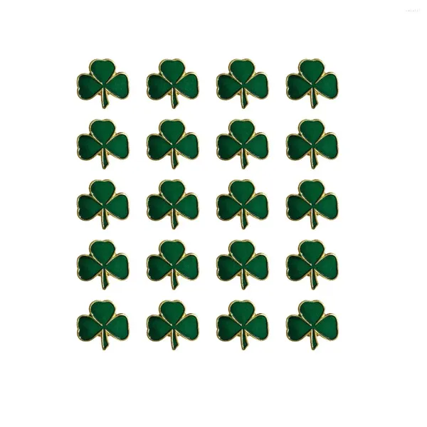 Broches 20pcs / beaucoup de la Saint-Patrick's Day Clover Pin Brooch Favors Pins à trois feuilles Cadeaux de vacances irlandais