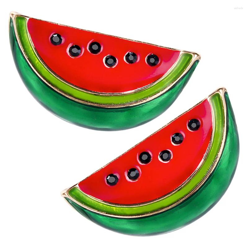 Brooches 2Pcs Cute Watermelon Brooch Pin Women Corsage Collar Lapel Badge Jewelry Scarves Shawl